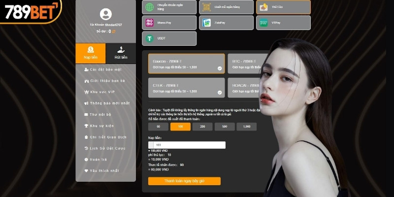 Hướng dẫn gửi tiền vào 789BET bằng thẻ cào